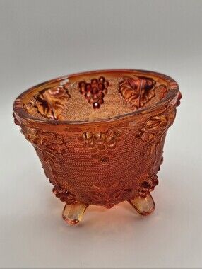 Vintage Jeannette Glass Candy Dish in the Amberina Red Grape Pattern Excellent